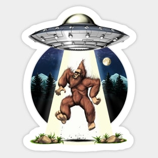 Bigfoot Alien Abduction Sticker